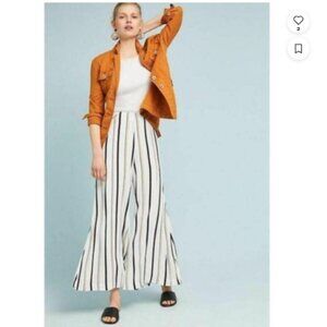 Ettitwa by Anthropologie Manon Flowy Striped Wide Leg Pants Palazzo Pants Size 8